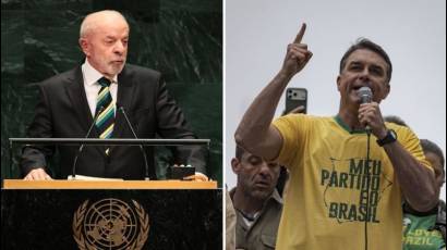 El presidente de Brasil, Luiz Inácio Lula da Silva, y su rival en las elecciones presidenciales, el senador Flávio Bolsonaro.