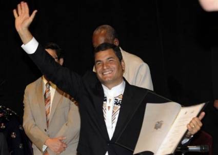 Rafael Correa en su reelección
