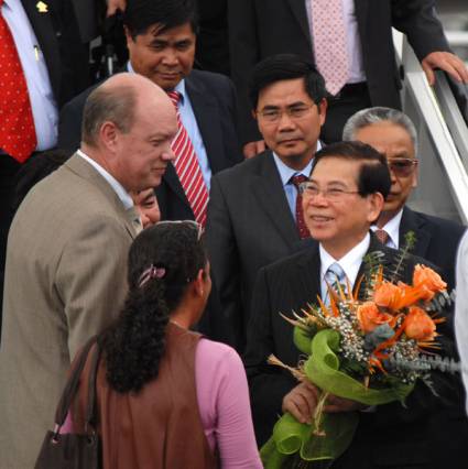 Llegada a La Habana del presidente de Vietnam, Nguyen Minh Triet