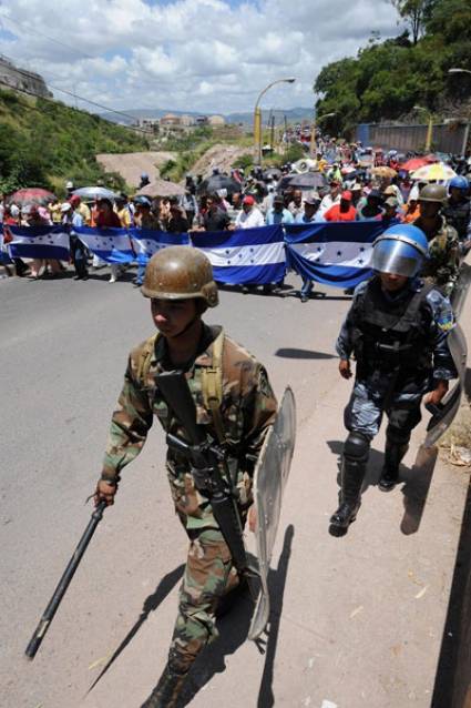 Marcha de protesta en Honduras