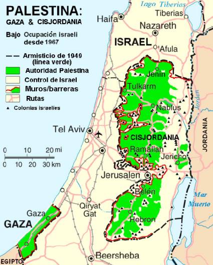 Mapa del Estado de Palestina