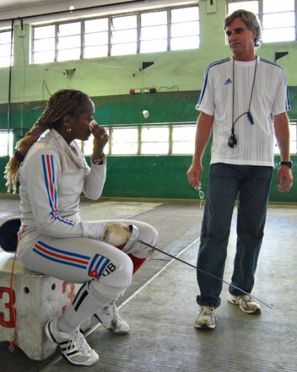 La cubana Zuleydis Ortiz en Campeonato Mundial de esgrima