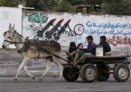 Carreta en las calles de Gaza