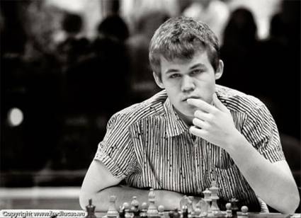 Magnus Carlsen en el Campeonato Mundial de ajedrez