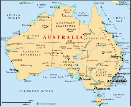 Mapa de Australia