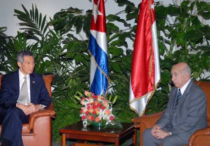 Recibe Machado Ventura a Primer Ministro de Singapur