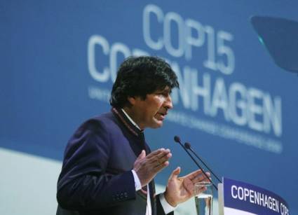 Presidente de Bolivia durante su intervención en la Cumbre Climática en Copenhague