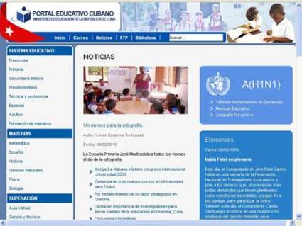En internet Portal Educativo Cubano