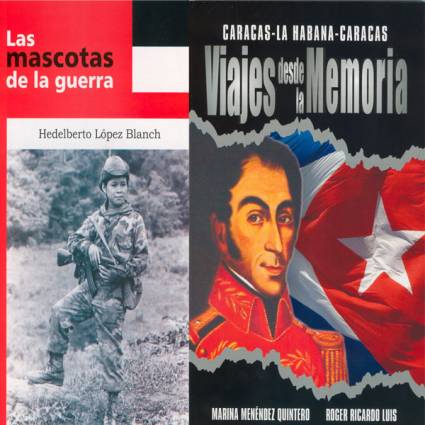 Portadas de los libros Las mascotas de la guerra y Viajes desde la memoria