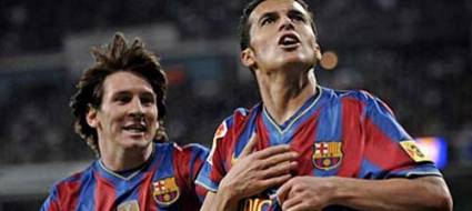 Messi y Pedrito, los goleadores del Barcelona