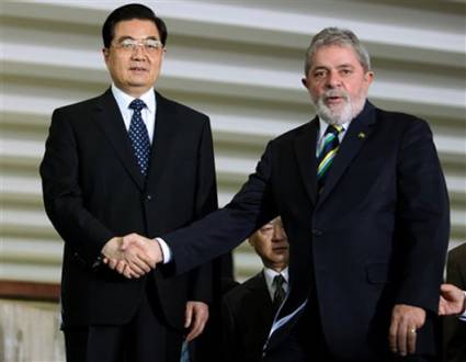 Lula recibe en Brasilia a el mandatario chino Hu Jintao