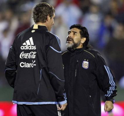 Maradona y Martín Palermo