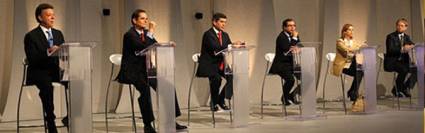 El último debate televisivo de los seis aspirantes