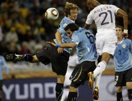 Uruguay vs Francia en el segundo juego del grupo A de la Copa Mundial de la FIFA Sudáfrica 2010
