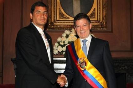 Rafael Correa y Juan Manuel Santos