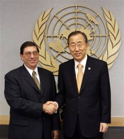  Ban Ki-moon y Bruno Rodríguez
