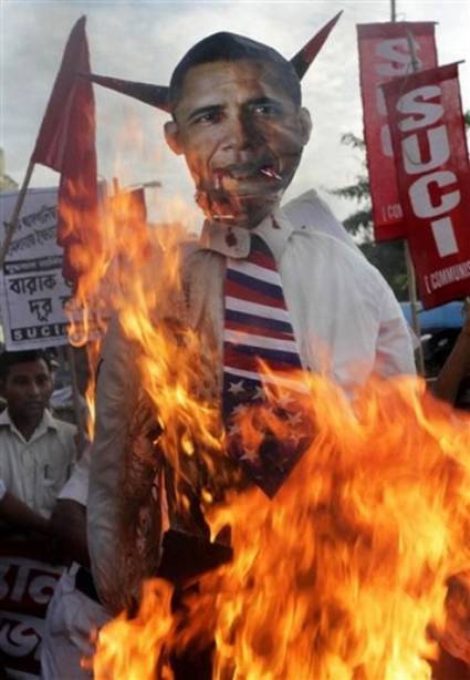 Protesta el contra presidente Barack Obama en la India