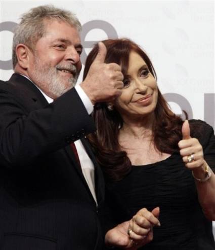 Ignacio Lula y Cristina Fernández