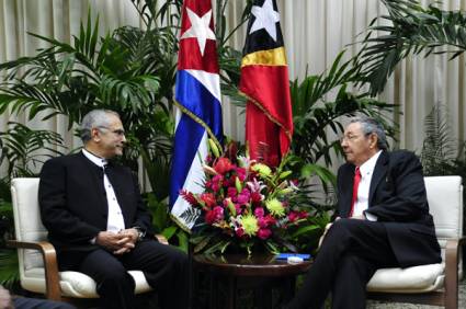 Recibe Raúl al Presidente de Timor-Leste