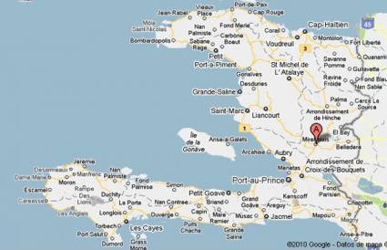 Mapa de Mirebalais, Haití 