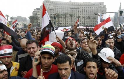 Protesta en la plaza de Tahrir