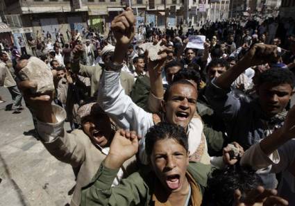 Protesta contra el gobierno en Sanaa