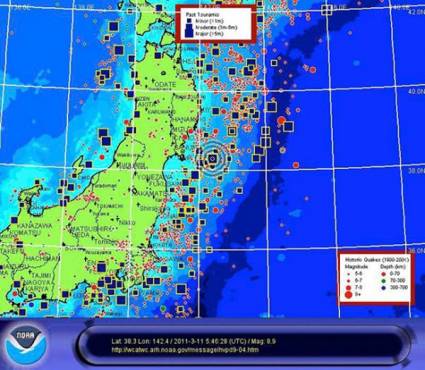 Mapa de la zona noreste de Japón 