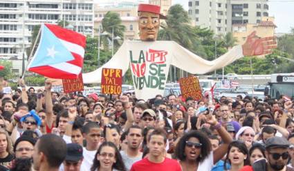 Protesta de los estudiantes boricuas