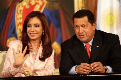 Cristina Fernández y Hugo Chávez