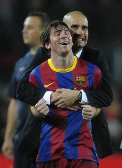 Guardiola y Messi 