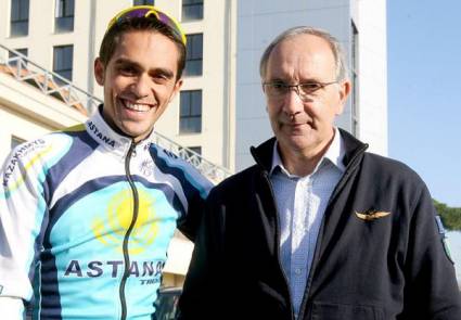 Alberto Contador y Giuseppe Martinelli