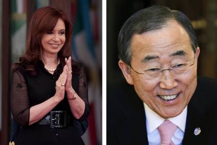 Cristina Fernández y Ban Ki-moon