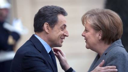 Nicolas Sarkozy y Angela Merkel