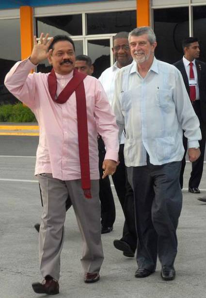 Mahinda Rajapaksa, culminó hoy su visita oficial a Cuba