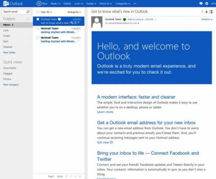 Nueva interfaz de Hotmail 