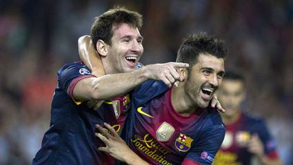 Leonel Messi y David Villa