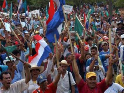 Protestas de campesinos en Paraguay