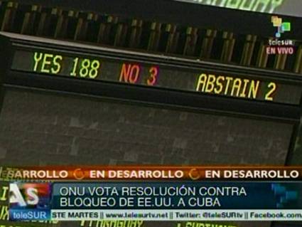 Rechazo al bloqueo contra Cuba en la ONU