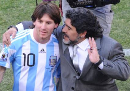 Messi y Maradona 