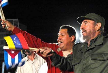 Hugo Chávez y Fidel Castro