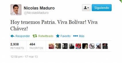 Nicolás Maduro llega a Twitter