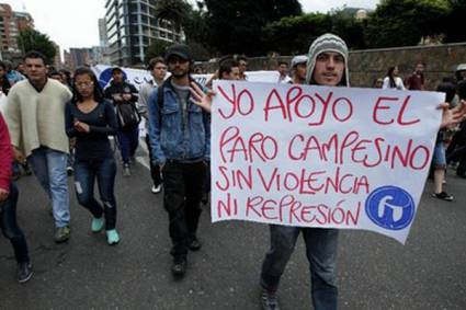 Campesinos colombianos en paro