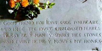 Epitafio sobre la tumba de Shakespeare