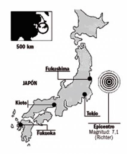 Fuerte sismo de 7,1 este viernes en Japón