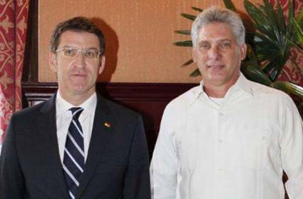 Miguel Díaz-Canel Bermúdezel y Alberto Núñez Feijóo