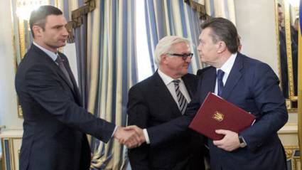 Viktor Yanukovich y Vitaly Klitschko