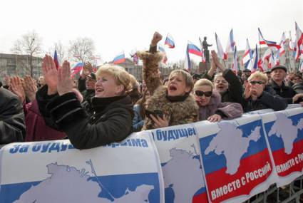 Manifestantes en Ucrania