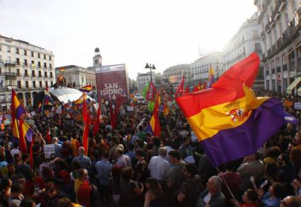 Manifestaciones en Madrid a favor de la República