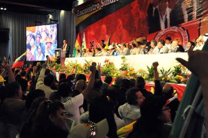 Encuentro sindical en Bolivia