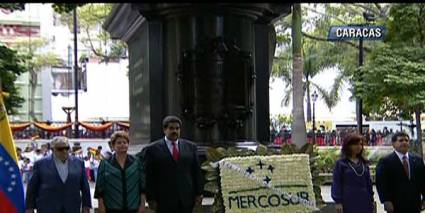 Presidentes del Mercosur rindieron homenaje al Libertador